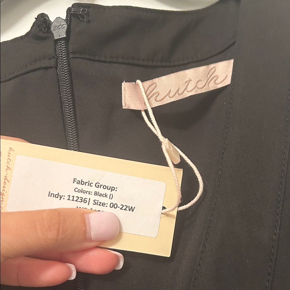 Hutch Black Midi Dress with Button Detail - Picture 3 of 5